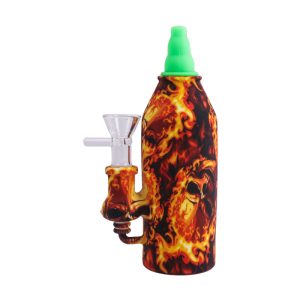 7''Silicone Saus Bottle Design Bong (SMKE-073-C
