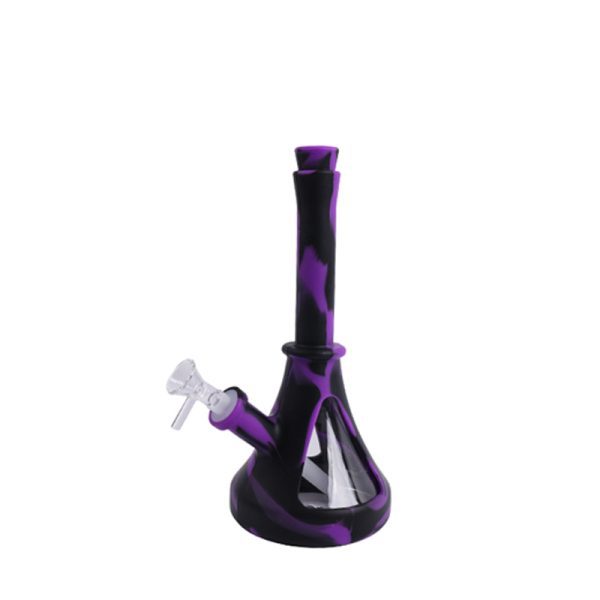 10''Lighthouse 6 Designs Colorful Silicone Printing Bong (SMKE-075-D)