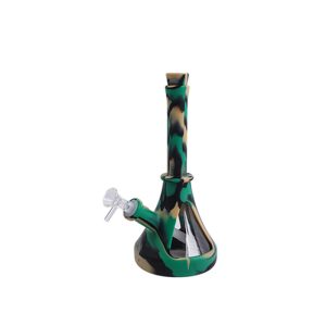 10''Lighthouse 6 Designs Colorful Silicone Printing Bong (SMKE-075-E)