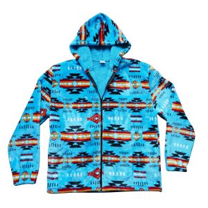 Turquoise BIG MEN Silk Touch with Sherpa Zip up - (0252B-1902)