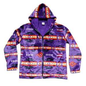 Purple BIG MEN Silk Touch with Sherpa Zip up - (0252B-1904)