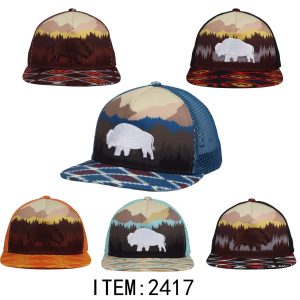 Buffalo Scene Embroidered Hat- (2417)