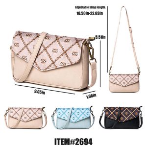 Fleece Printed Crossover Bag - (2694)