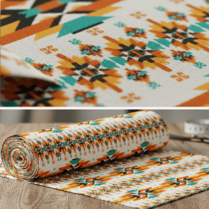 Fleece Printed Fabric Yard/Bolt - Beige/Green (2912)