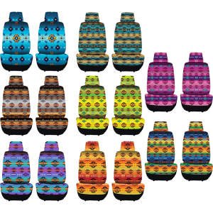 Navajo Print Designer Gradient Plush Car Seat Cover (9715)