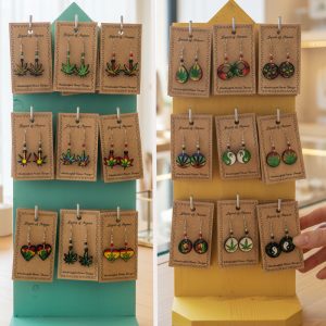 Hand Made Pot Leaf Earring - Assorted Designs & Colors (AC-PTL-EAR)