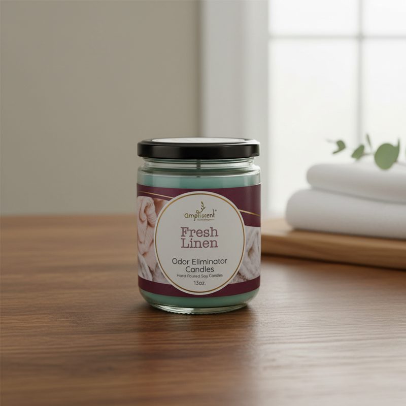 13Oz Ampliscent Candles Odor Eliminator - Fresh Linen - Image 2