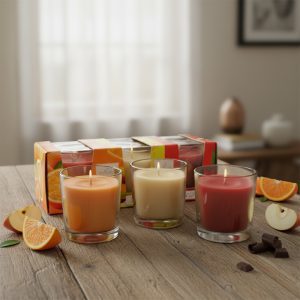 Ampliscent Votive Candles - (Citrus Orange+Chocolate Red Apple+Fruit Splash)