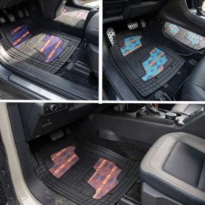Printed Rubber Floor Mat, 2pc Front Pair (1141)