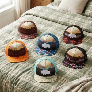 Embroidered Hat, Buffalo Scene - Assorted (2417)