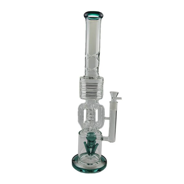 20" 5MM Rocket Peculator Glass Bong   (C1579-Teal)