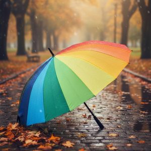 Rainbow Umbrella With Big Long Handle Straight  (LGBTQ-24)