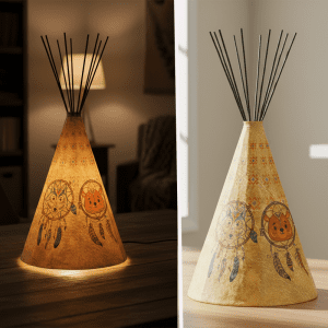 Special Edition Animal Dream Catcher Parchment Desk Teepee Lamp Individual - Small (LP-10053)