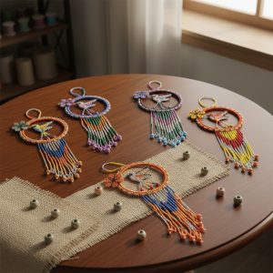 Seed Bead Humming Bird Shaped Dream Cather Ornaments (SB-DC-HUM-ORN)