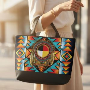 Heavy Duty Tote Bag - Medicine Wheel Serape Print  (2537)