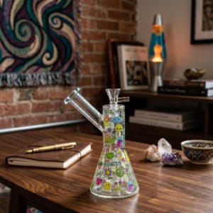 Haze 7" Skull Bubbler - Charcoal Black - (Mini-H)