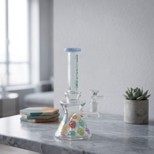 Haze 8.5" Colorful Chill Rig - Jade Blue (Mini-K)