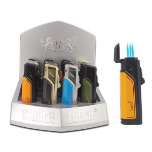 Scorch Torch 3 Torch cigar punch see thru butane two tone (61679-3T)