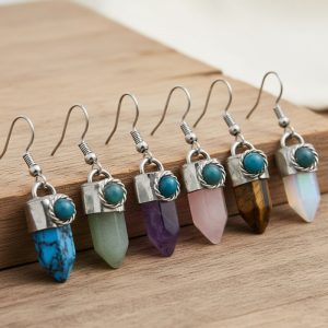 HANDMADE STONE POINT EARRINGS (ST-P-EAR)
