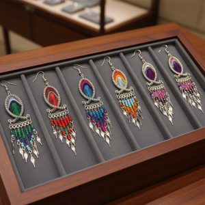 Fish Style Long Thread Earring - Assorted Colors (FM-L-EAR)
