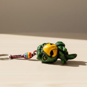 HAND CRAFTED DROPBOX KEY CHAIN BABY PARRROT (KC-0160- BAB)