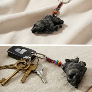 HAND CRAFTED DROPBOX KEY CHAIN BOAR (KC-0175- BOAR)