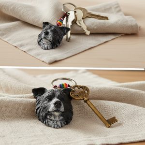 HAND CRAFTED DROPBOX KEY CHAIN BORDER COLLIE (KC-0208- BOR)