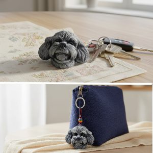 HAND CRAFTED DROPBOX KEY CHAIN BICHON FRISE (KC-0211- BIC)