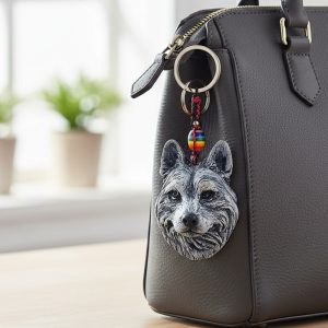 HAND CRAFTED DROPBOX KEY CHAIN BASENJI (KC-0216- BAS)