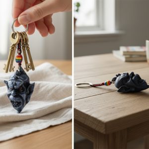 HAND CRAFTED DROPBOX KEY CHAIN GARGOYLE (KC-0412- GA)