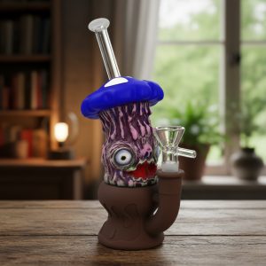 8 Enameled Mushroom Bong - Purple (SMKZ165)