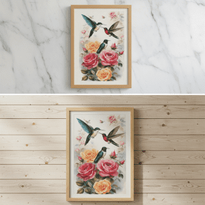 Picture Frame With Wood Frame - Hummingbird (CDYWL-2612)