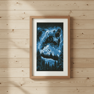 Picture Frame With Wood Frame - Wild Bear (CDYWL-2613)
