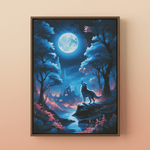 Picture Frame With Wood Frame - wolf  (CDYWL-2621)