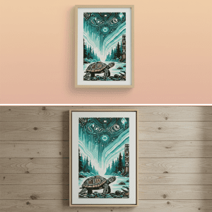 Picture Frame With Wood Frame - Turtle (CDYWL-2623)