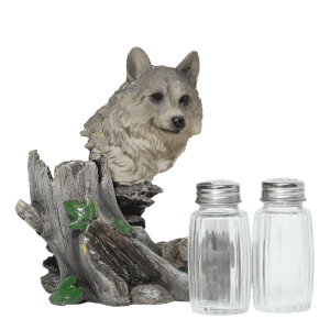 Wolf Salt & Pepper Shaker Holder (CDYWL-2635)
