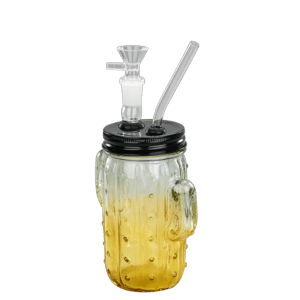 5.5''Cactus Glass Bong-Surface Painting Colors - Yellow (JTOP01.1004BB)
