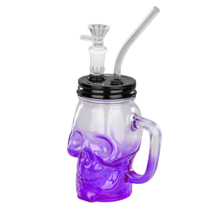 6''Skull Cup Glass Bong-Surface Painting Colors - Purple (JTOP01.1006BA)
