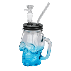 6''Skull Cup Glass Bong-Surface Painting Colors - Blue (JTOP01.1006BC)