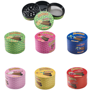 4 Parts 40mm HoneyPuff Zinc Alloy Grinder - Assorted (P1231-40mm)