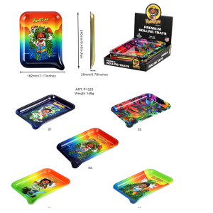 Honey Puff Paper Rolling Round Tray - Mixed Designs (P1325)