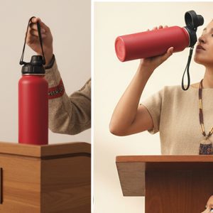 720ml Thermos bottle with lid and Carabiner (SMKZ 148 - Red)