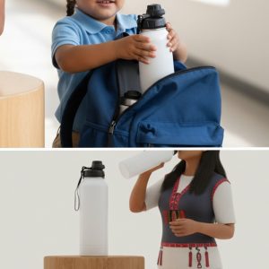 720ml Thermos bottle with lid and Carabiner (SMKZ 148 - White)