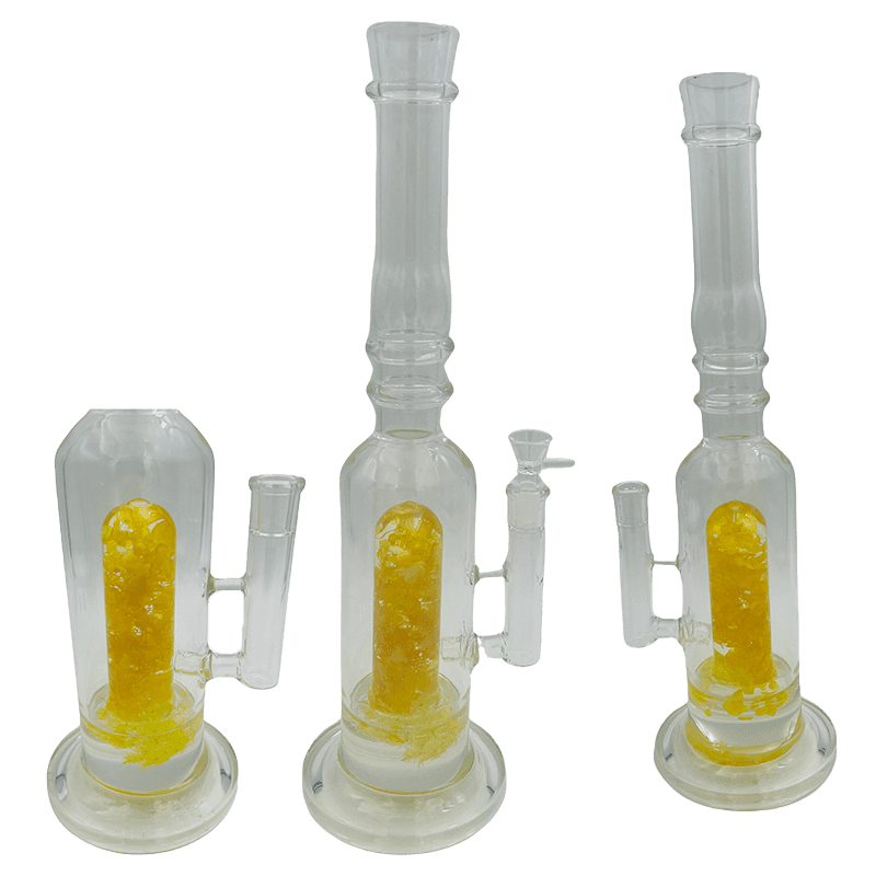 16" Yellow Flower Center Piece Glass Waterpipe (SMKZ203)