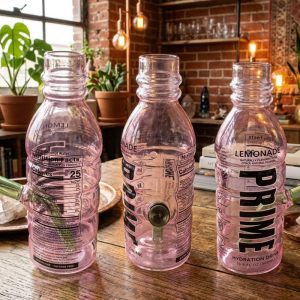 8" Prime Bottle Glass Bong - Pink (SMKZ158)