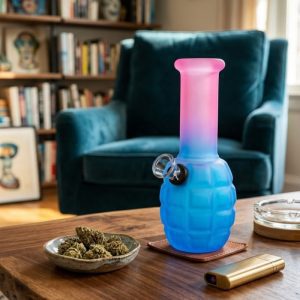 6''Rubber Finishing Surface Glass Bong (JBLMIN-06-18C)