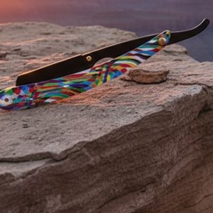 Professional Barber Salon Straight Cut Throat Shaving Razor With 10 Blades - Multi Color (12307)