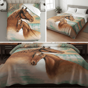 G066 Colt and Mare, 1-Ply King Size Blanket (El Toro) (1502-066)