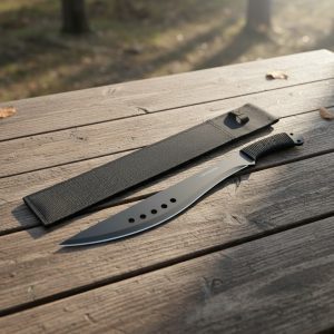 20.5" Black Machete Full Tang with Black Sheath (6330)