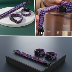 550 lbs. Paracord 10″ bracelet – Red, White & Blue (T403505)